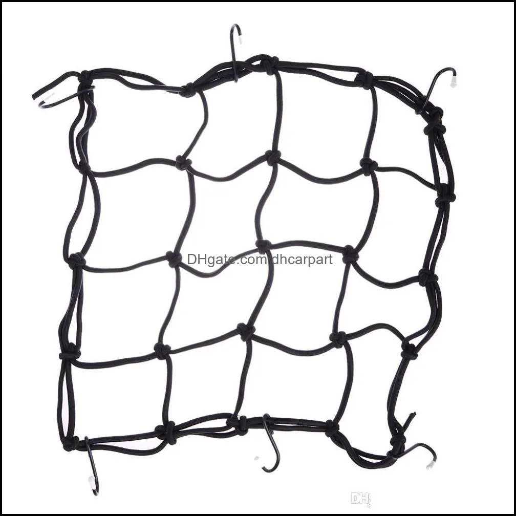 2019 new 6 hooks 30x30cm motorcycle mesh net bag luggage cargo bungee net bag storage carrier bag helmet holder for motorcycle scooter