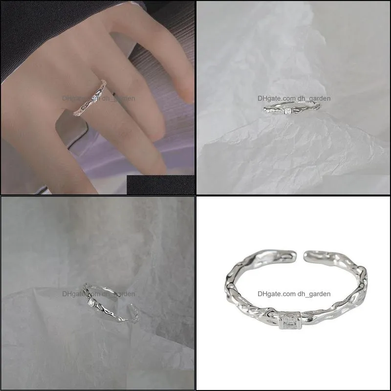 cluster rings 925 sterling silver open ring female korean simple square diamond trendy fashion anniversary giftcluster brit22