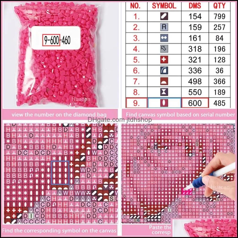 haucan 5d diamond painting full square diy flower rose drill embroidery sale picture rhinestone diamond mosaic decor home gift 201112