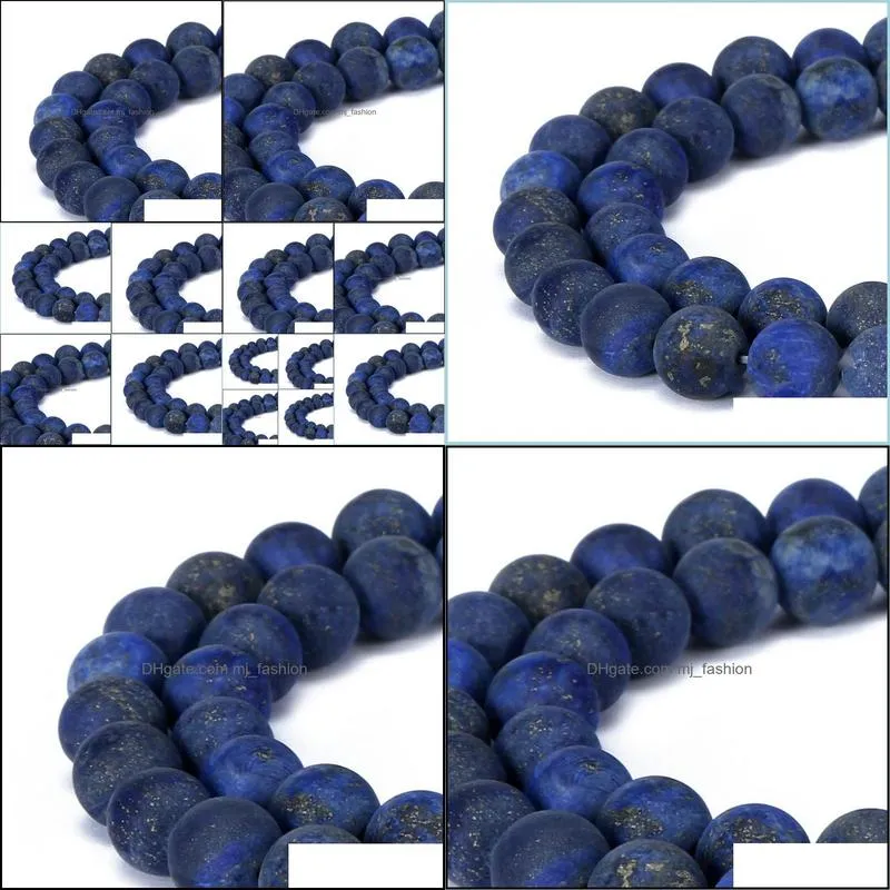 8mm fctory price 4 6 8 10 12 mm natural stone dull polish matte lapis lazuli round loose beads jewelry making diy