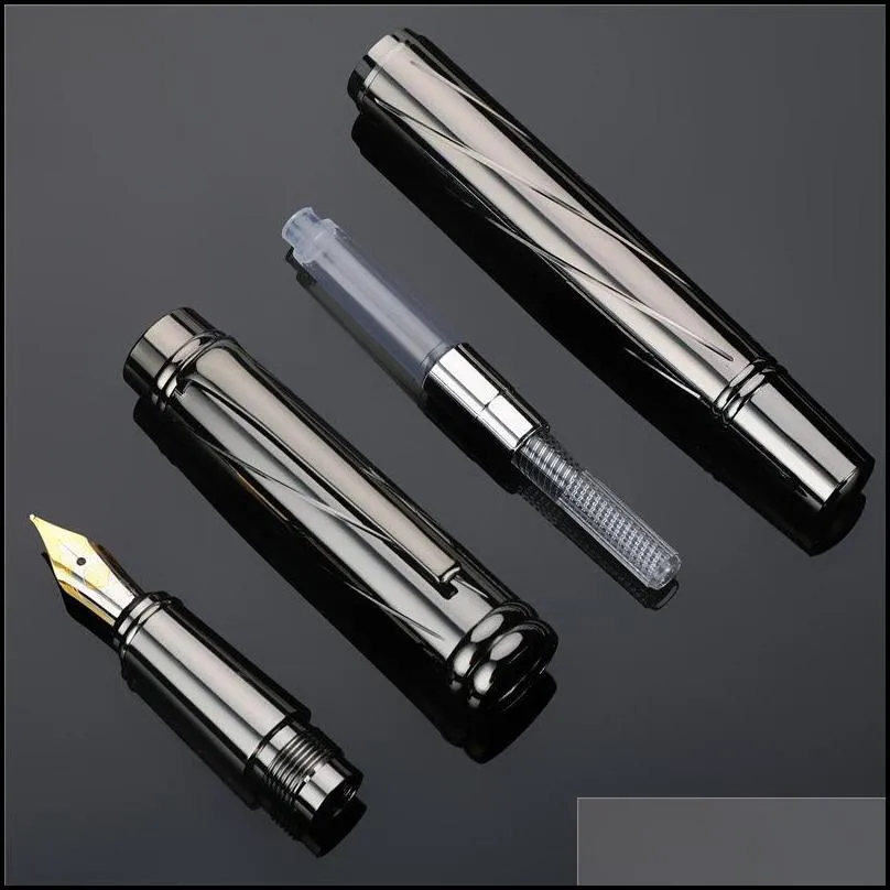 fountain pens high quality metal calligraphy pen signature silver plating ink nib school office stationery supplies 038721