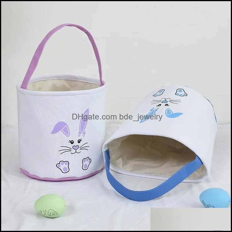 wholesale easter basket festive cute bunny ear bucket creative candy gift bag easters rabbit egg tote bags with rabbit tail 41 styles