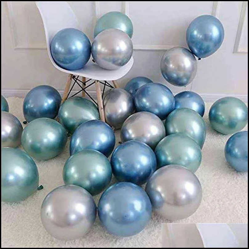 30pcs 12inch mermaid multicolor chrome latex balloons pearly metal globos wedding baby birthday party decoration mearmaid theme