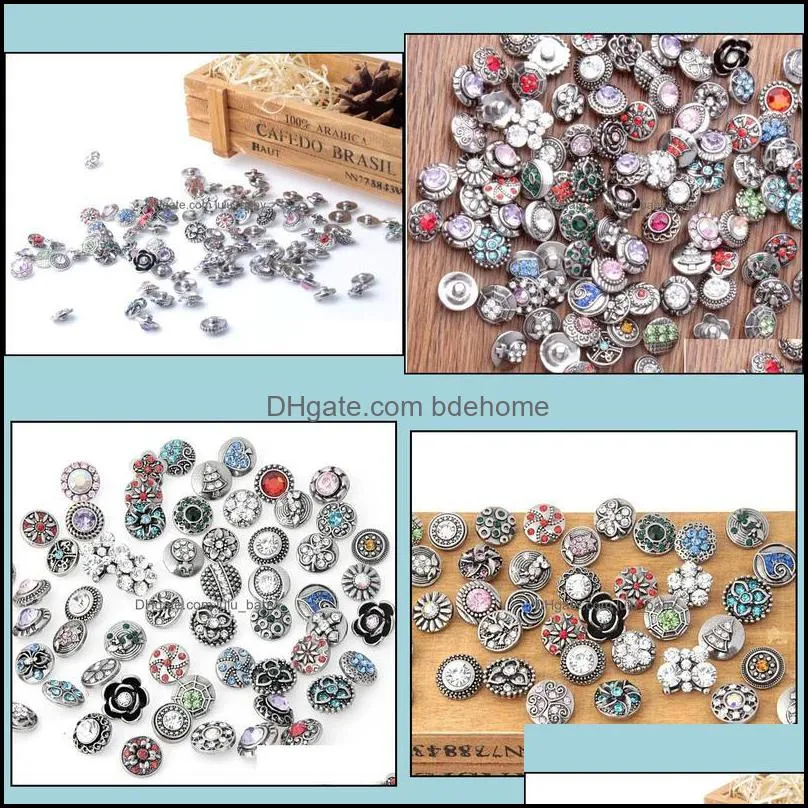 charm bracelets jewelry 12mm snap button mixed style diy interchangeable chunk buttons fit noosa ginger drop delivery 2021 dkhz4