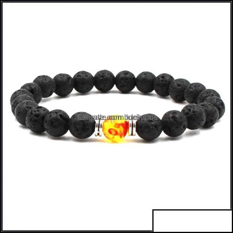 charm bracelets jewelry black volcanic lava stone 8mm yoga beads natural stones stretch beaded essential oil diffu dhf0x