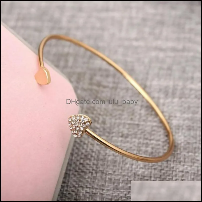 bangle bangles for women diamond studded heart gold silvercolor zinc alloy metal 2022 fashion gift girlfriend