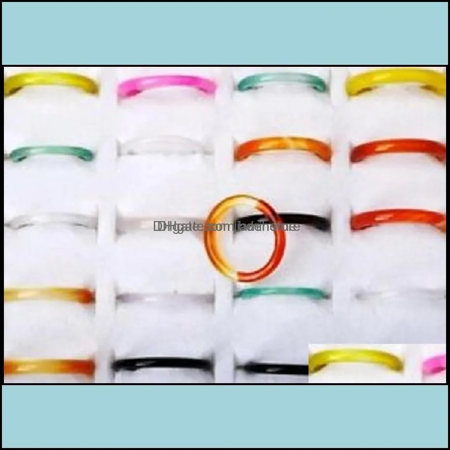 50/100pcs wholesale ring jewelry lots natural agate gemstone mix colorf rings drop delivery 2021 three stone rux17