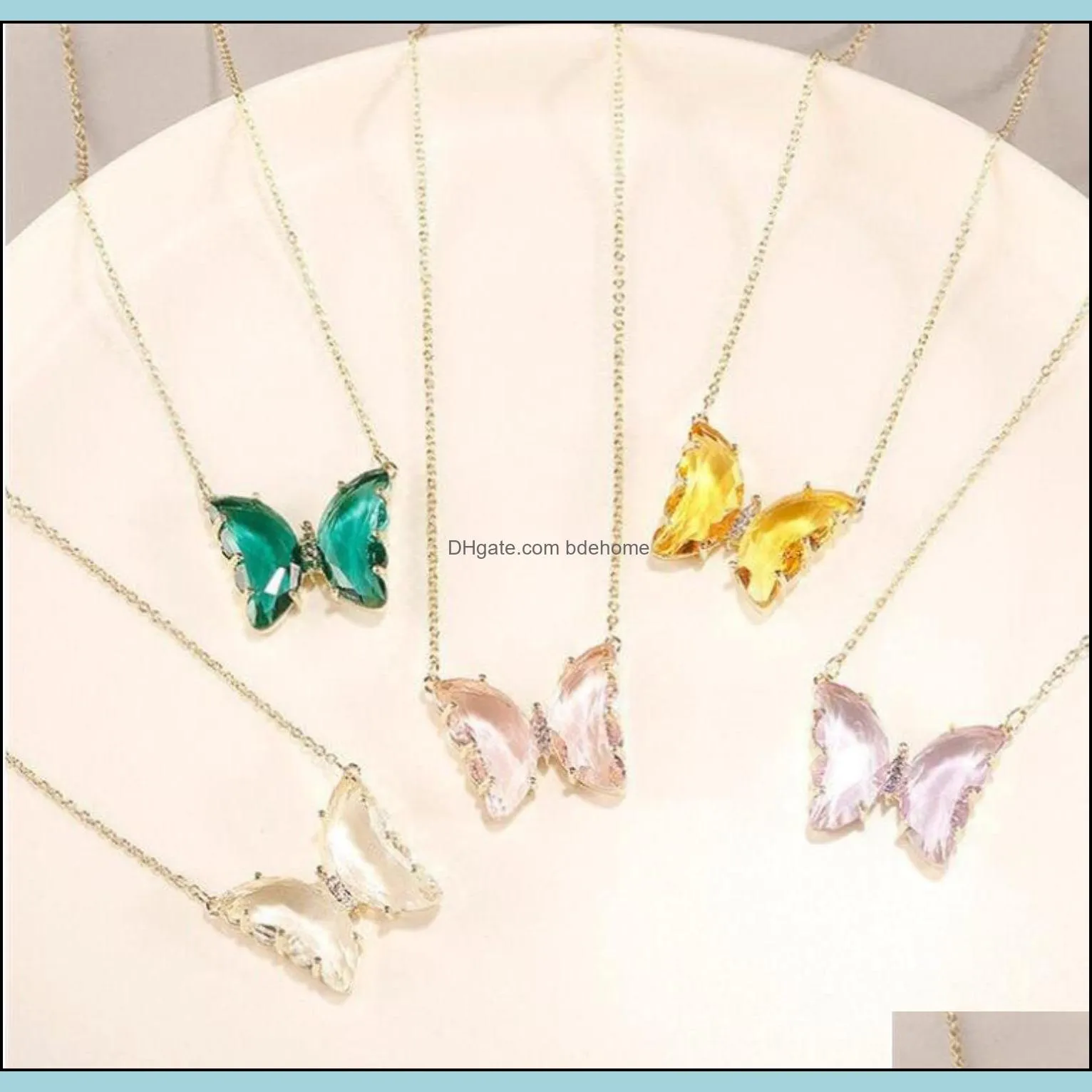 pendant necklaces pendants jewelry handmade 6 colors murano lampwork glass mix color butterfly necklace thanksgivi dhuxd