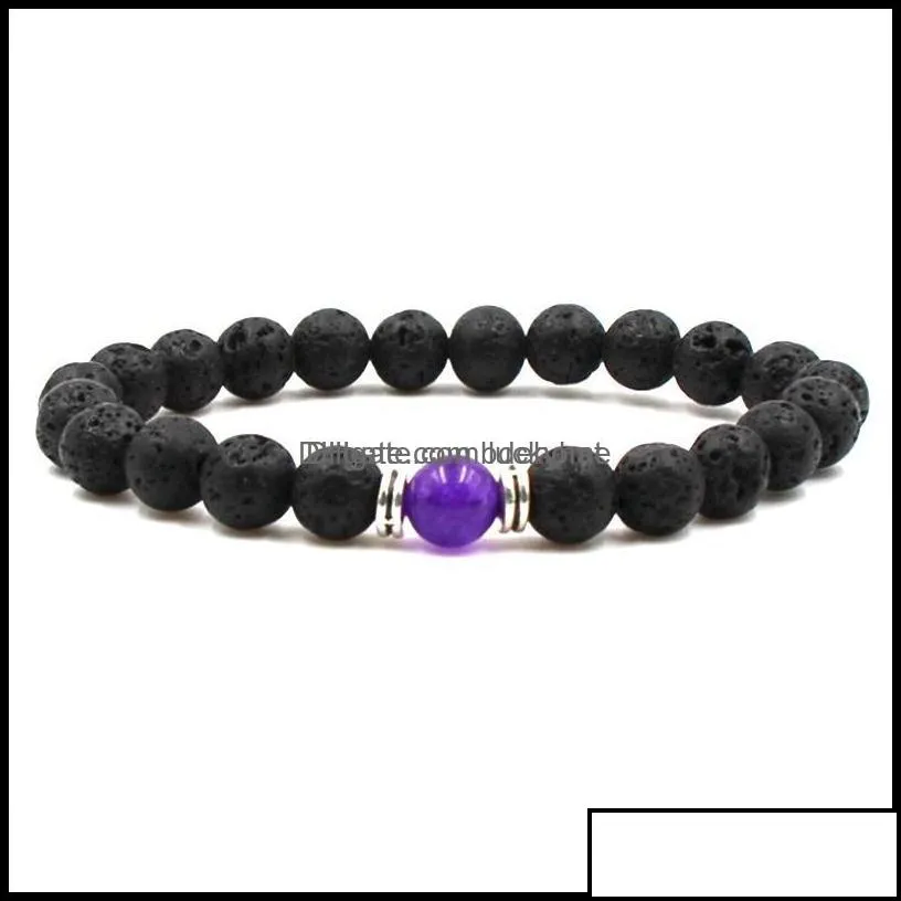 charm bracelets jewelry black volcanic lava stone 8mm yoga beads natural stones stretch beaded essential oil diffu dhf0x