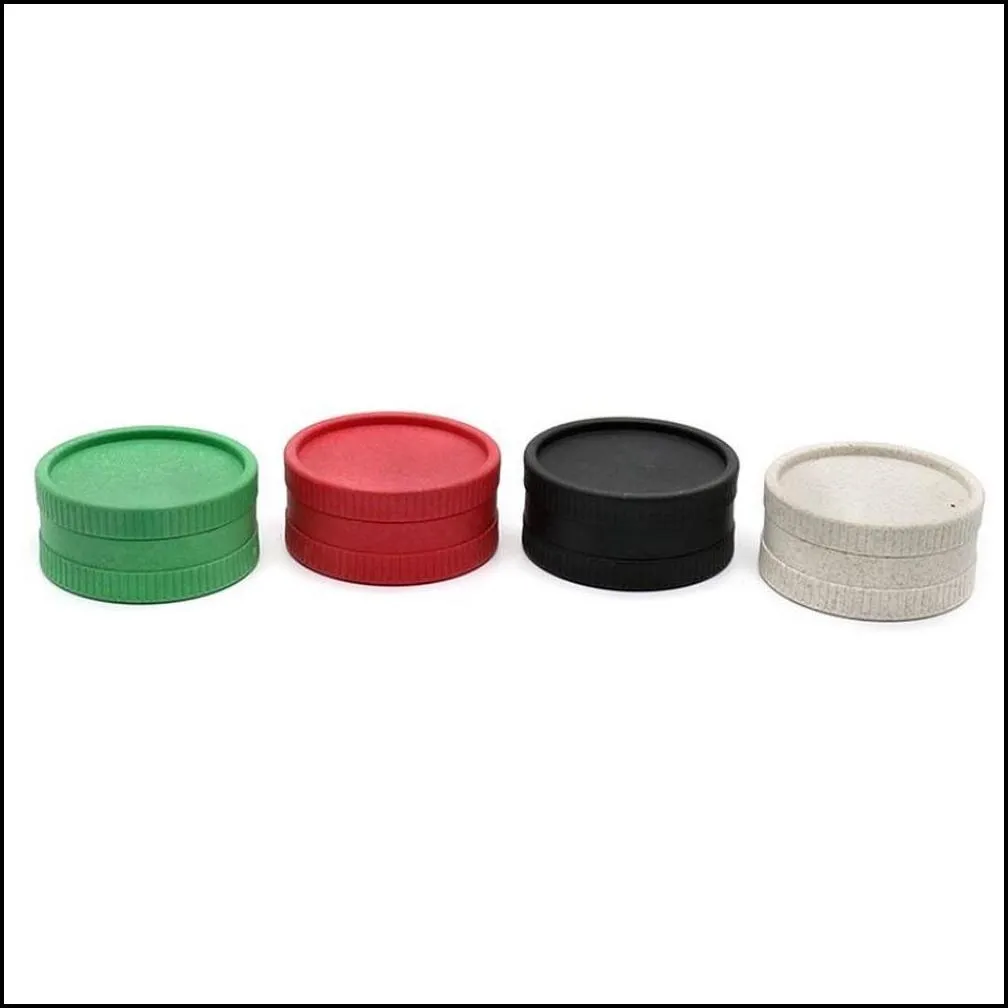 56mm biodegradable pe tobacco herb grinder smoking accessories 2layer plastic grass grinders cigarette crusher