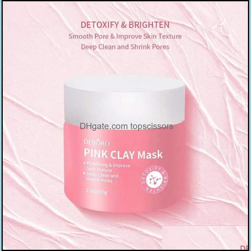 60g pink clay mask pore black dots blackhead deep cleansing masks against face acne exfoliating facial beauty skin care
