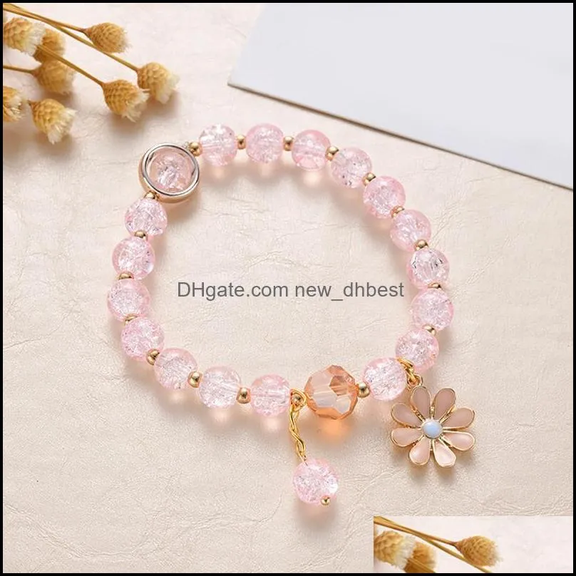 bangle daisy crystal bracelet fashion women fancy colored gold dangle necklacebangle