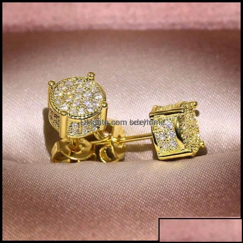 other earrings jewelry s925 sterling sier stud earring fine 2 carats fl diamond 925 bizuteria orehini gemstone drop delivery 2021