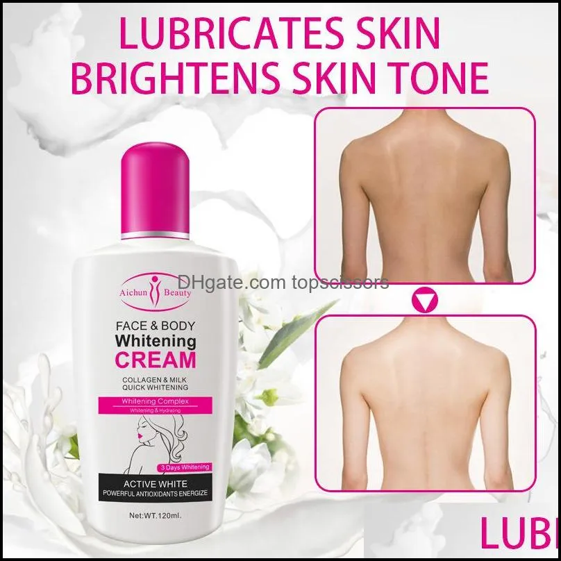 collagen milk bleaching face body cream skin whitening moisturizing lotion skins lightening cream 6pcs