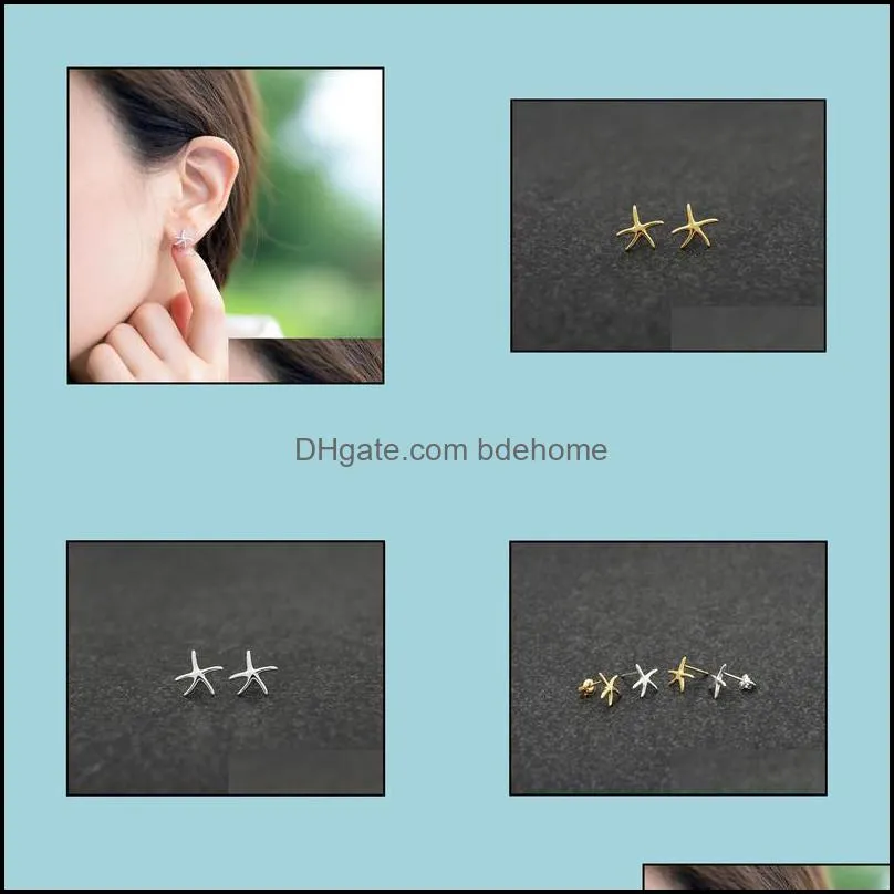 stud earrings jewelry fashion starfish zinc alloy sier plated earring marine biological for women wholesale drop delivery 2021 tcs0e