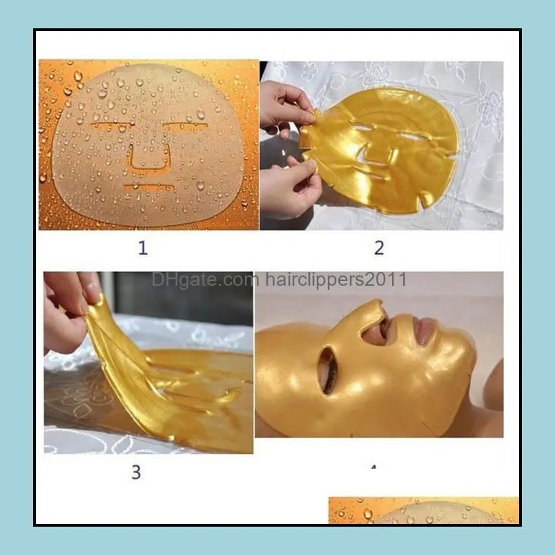 gold bio collagen facial mask crystal gold collagen face mask moisturizing face skin care cosmenics 100pcs