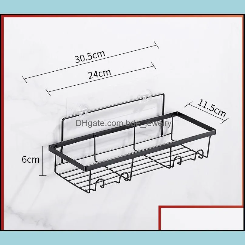 punch bathroom rack toilet wallmounted soap shampoo bath drain rack kitchen finishing storage rack