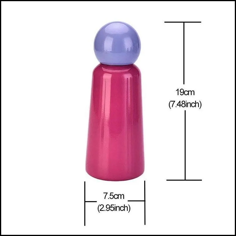 mugs 350ml 304 stainless steel thermos cup cute student children portable outdoor sports cups water bottle travel coffee drinks juice