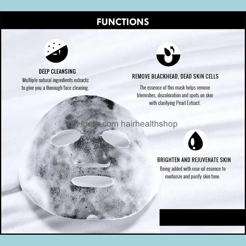 bamboo charcoal pure moisturizing bubble face mask deep cleansing oil control skin rejuvenation shrink pore foam black masks