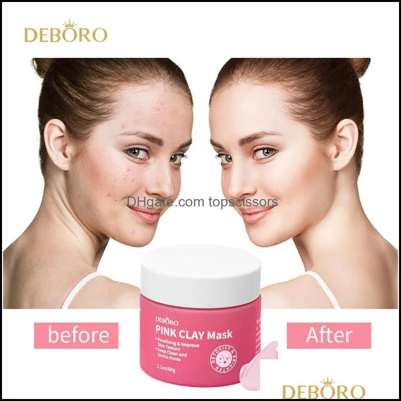 60g pink clay mask pore black dots blackhead deep cleansing masks against face acne exfoliating facial beauty skin care