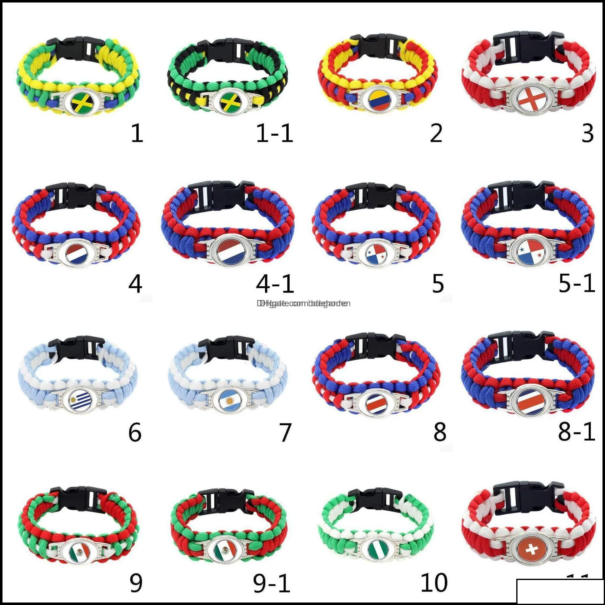 mexico flag paracord survival outdoor cam bracelets for women men girls friendship rope 550 7 bracelet jewelry drop delivery 2021