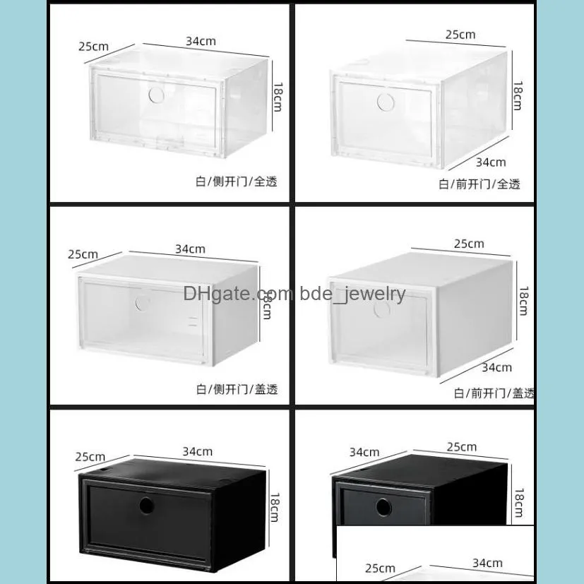 10pcs thickened plastic shoe box transparent clear sneakers aj display box hightops boots organizer shoebox combination shoes