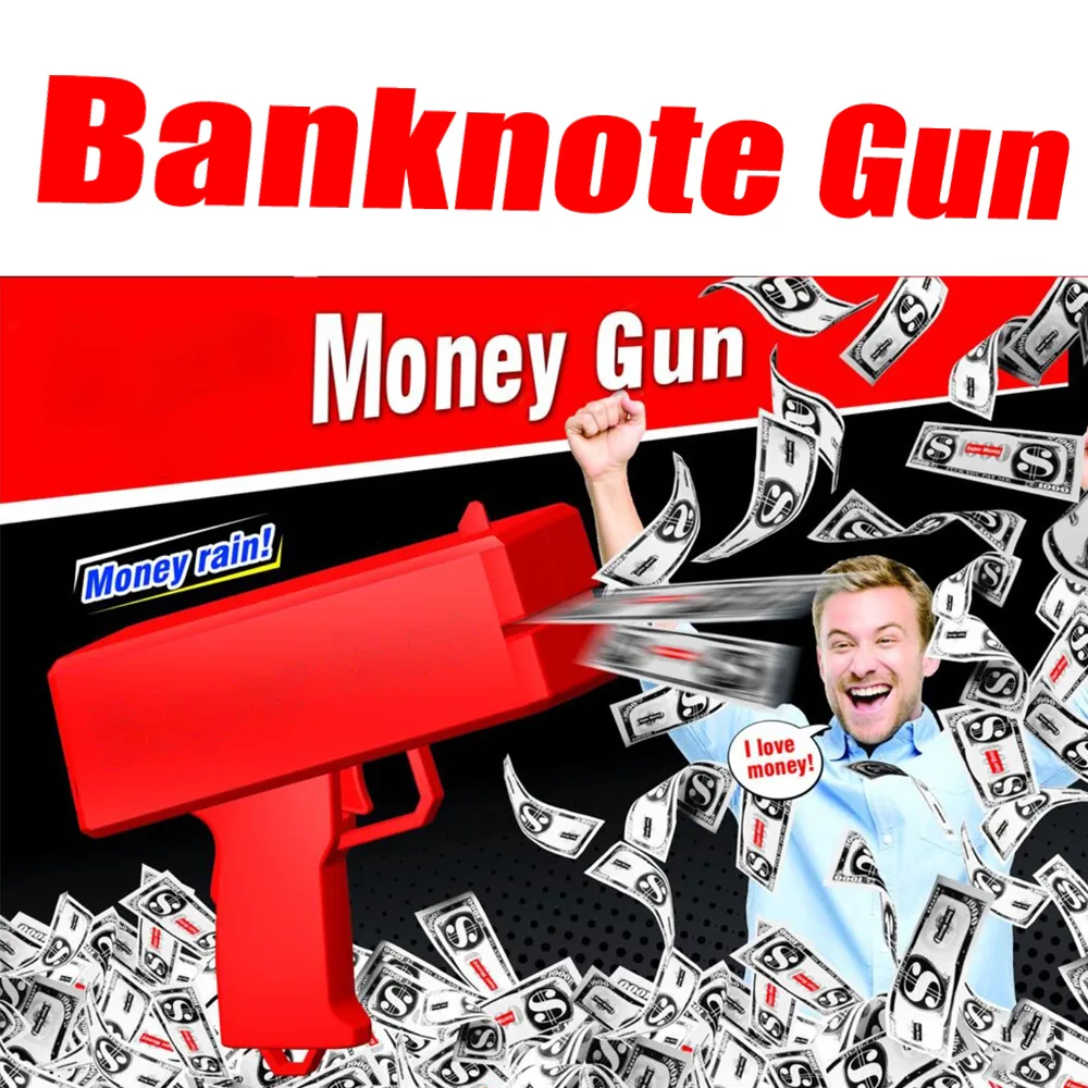 hb hot banknote gun make it rain money cash spray cannon gun toy bills game outdoor family funny children party gifts for kids