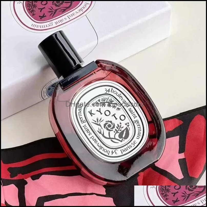 unisex fragrance kyoto perfume 100ml men women perfumes eau de parfum long lasting smell paris neutral fragrance sweet rose cologne spray fast
