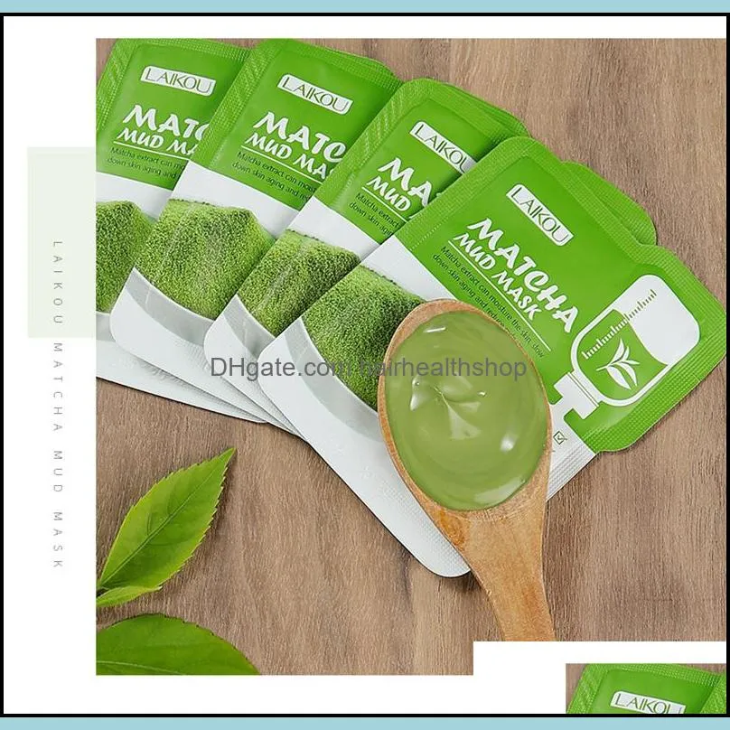 laikou matcha green clay mud face mask night facial care dark circle moisturizing face masks