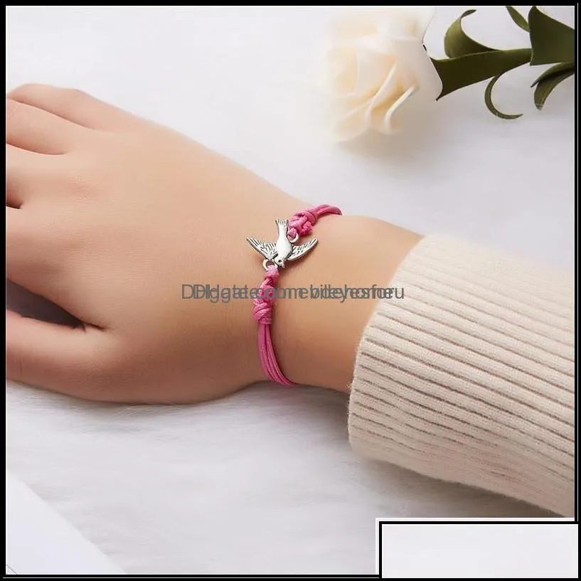 charm bracelets jewelry rinhoo 10x7 5cm make a paper card adjustable animal plant pendant woven bracelet for womens fashion dhm8x