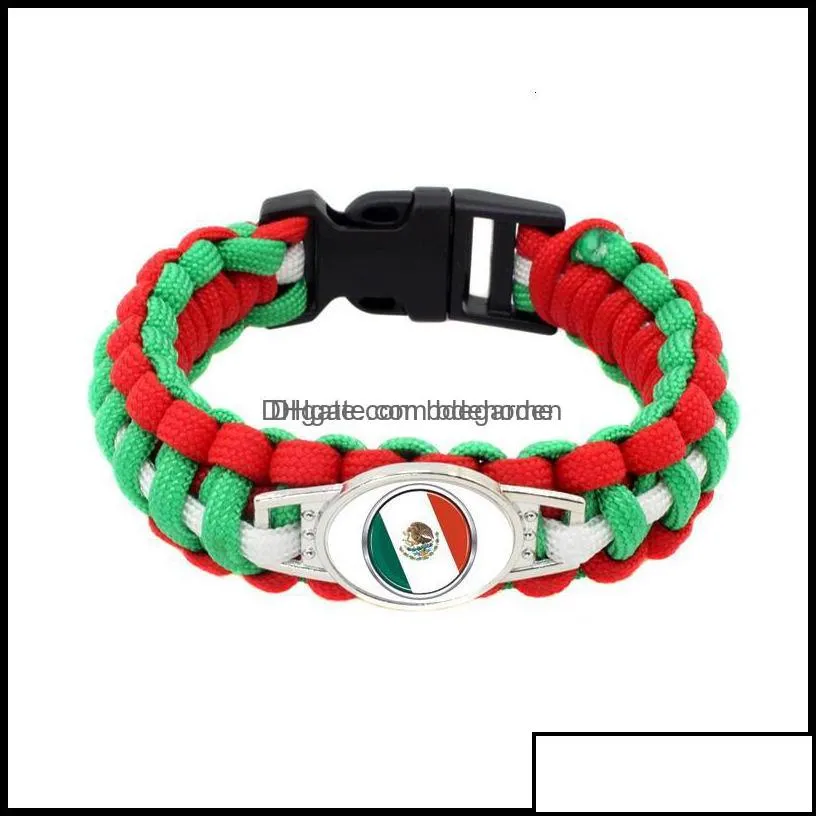 mexico flag paracord survival outdoor cam bracelets for women men girls friendship rope 550 7 bracelet jewelry drop delivery 2021