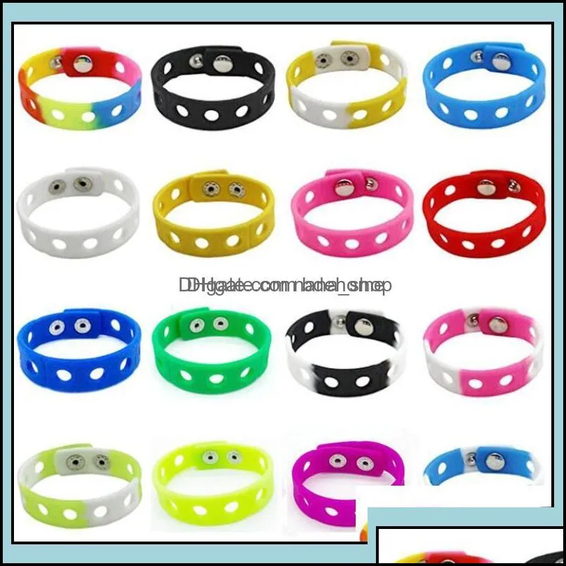 charm bracelets jewelry soft sile sports bracelet wristband 18/21cm fit shoe croc buckle accessory kid party gift fashion for men women