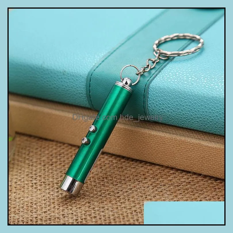 mini cat red laser pointer pen key chain funny led light pet cat toys keychain pointer pen keyring for cats training play toy dh0185