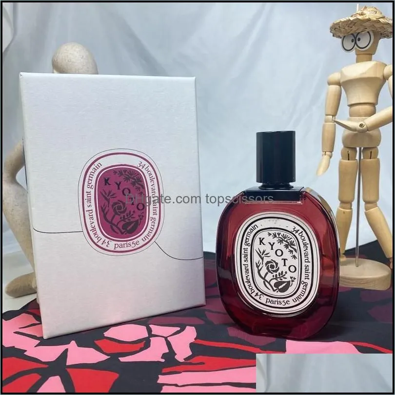 unisex fragrance kyoto perfume 100ml men women perfumes eau de parfum long lasting smell paris neutral fragrance sweet rose cologne spray fast