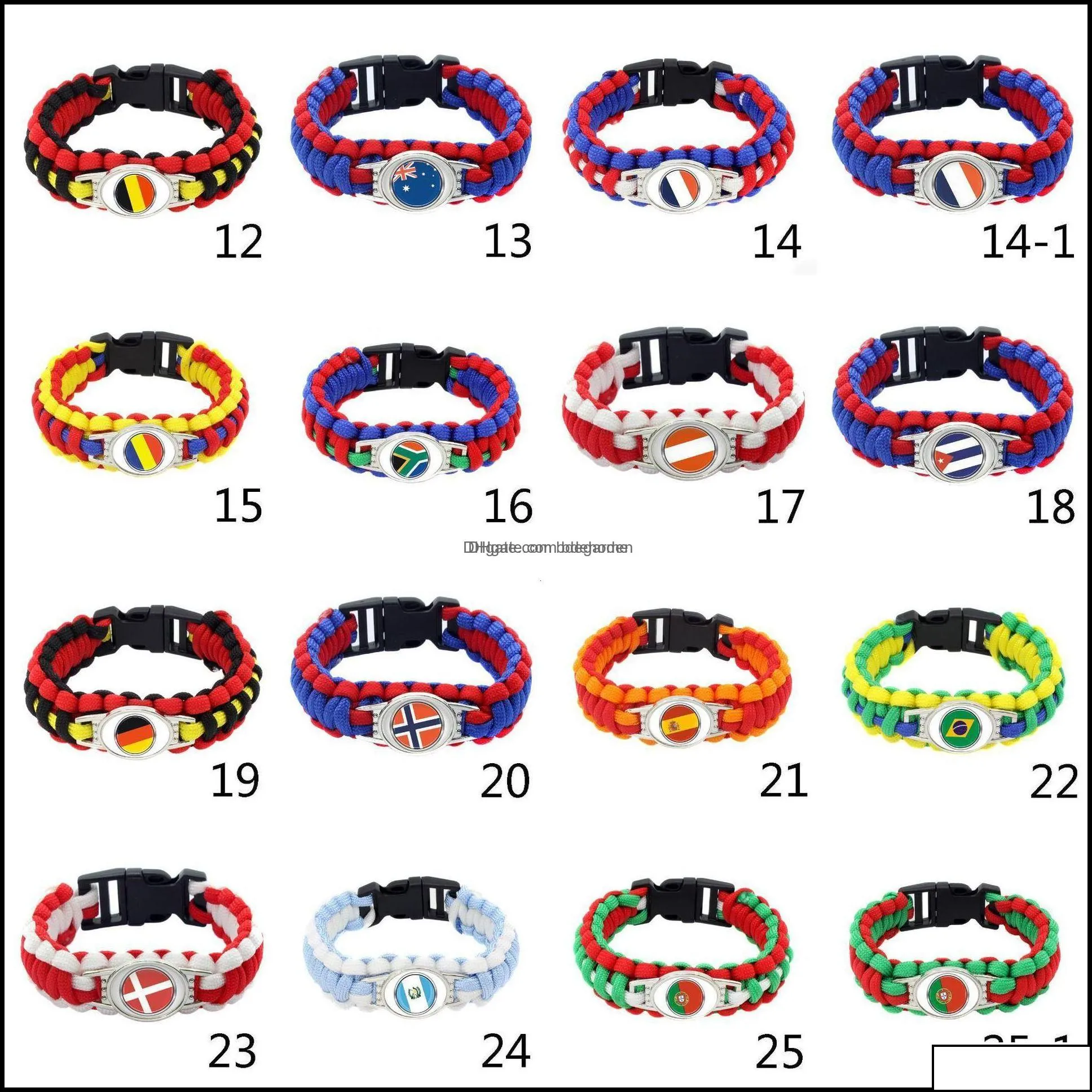 mexico flag paracord survival outdoor cam bracelets for women men girls friendship rope 550 7 bracelet jewelry drop delivery 2021