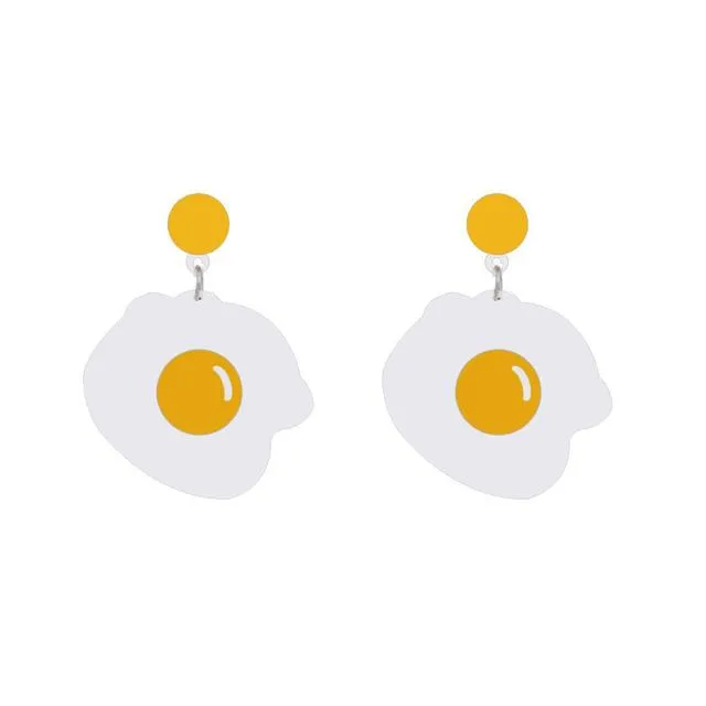 earrings for women acrylic party fashion eardrop funny new cartoon colorful gifts ice cream fruit lemon donuts fried egg dangle earrings