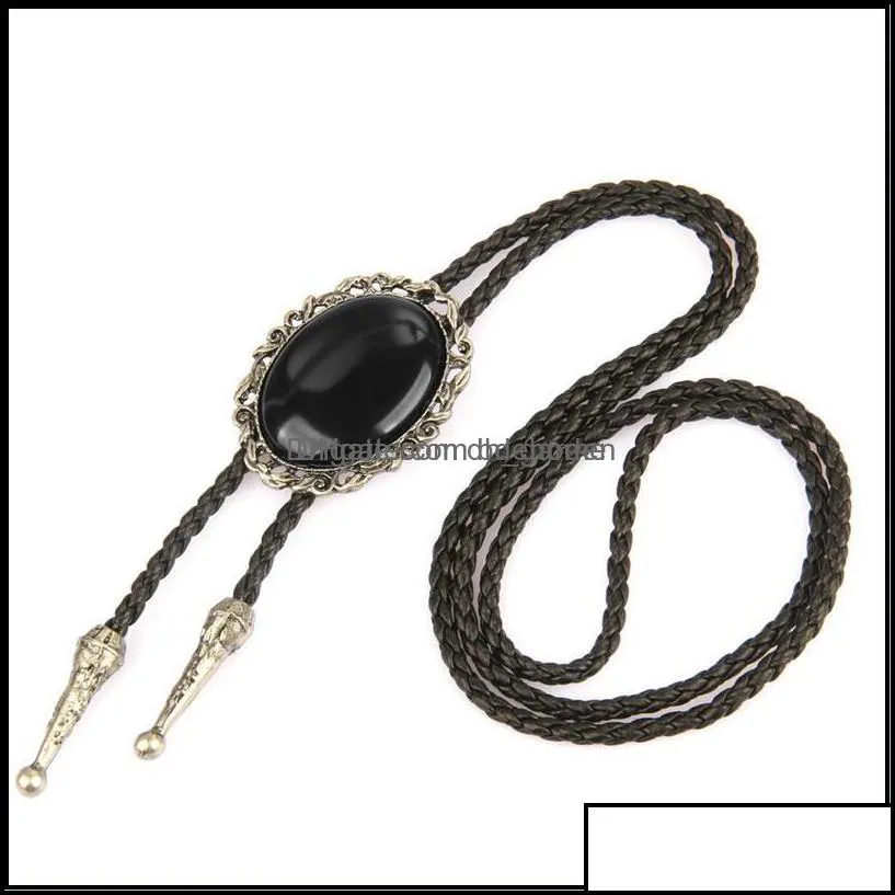 neck ties fashion accessories western bl head bolo tie necklace retro alloy sweater chain black long ornaments drop delivery 2021