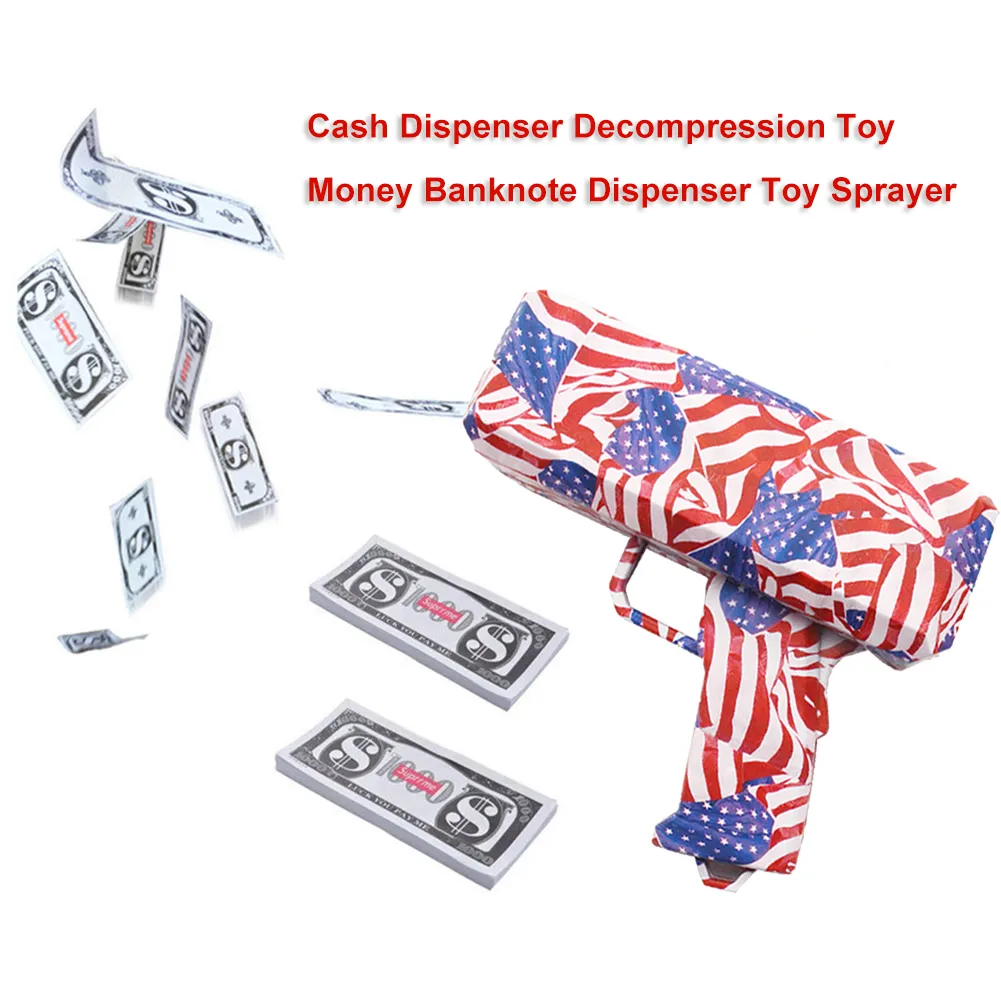 funny cash dispenser decompression toy money banknote dispenser toy sprayer gun toy dispenser money cash money plastic machine