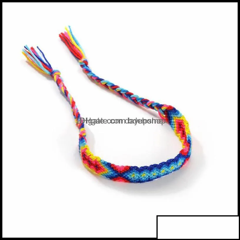 charm bracelets jewelry woven braided bracelet retro handmade bohemian thread boho mticolor string cord hippie fr dhilz