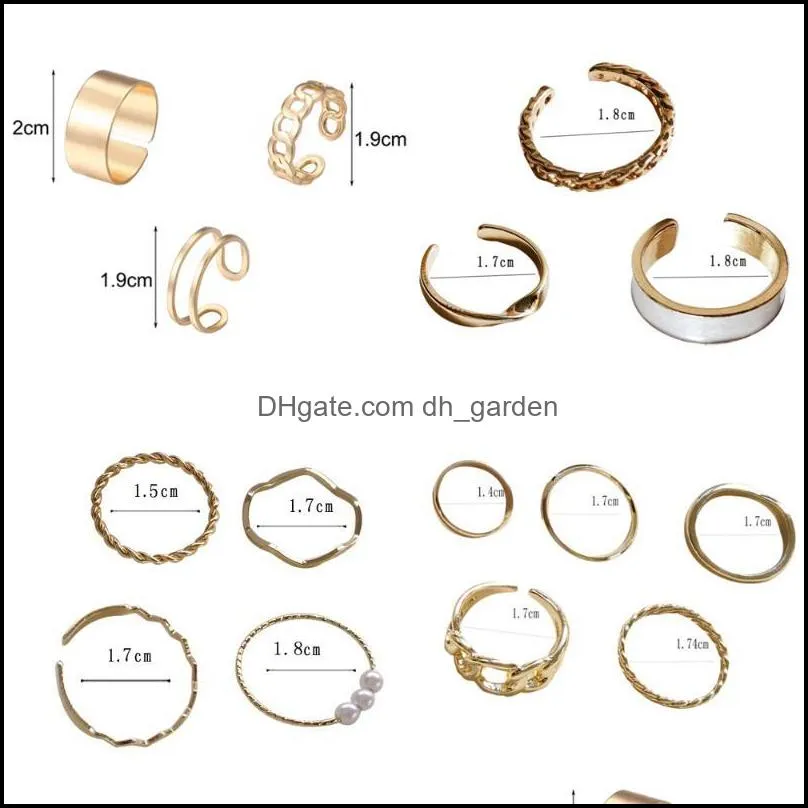 cluster rings 2022 fashion simple design anillos vintage gold silver color joint sets for women jewelry korean version ringcluster