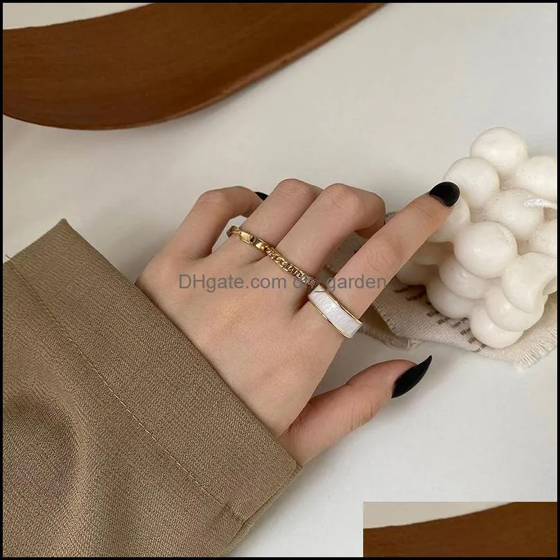 cluster rings 2022 fashion simple design anillos vintage gold silver color joint sets for women jewelry korean version ringcluster