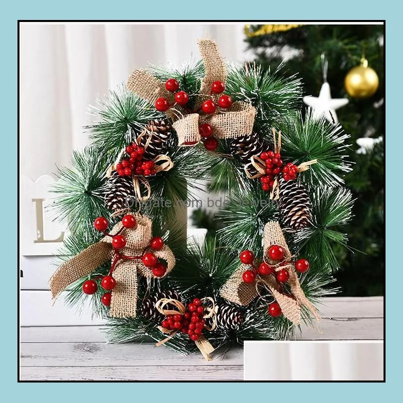 christmas decorations 30cm simulation wreath door hanging window props background christmas tree accessories