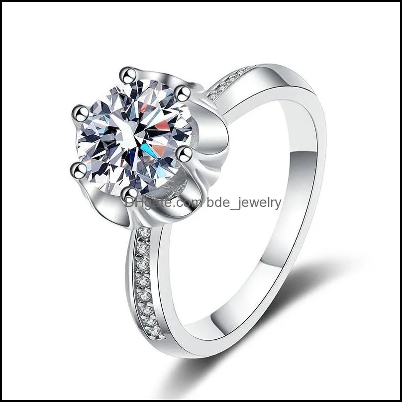 cluster rings 100 sterling silver wedding band 1ct 2ct lab grown moissanite ring 3d flower diamond engagement for women promise