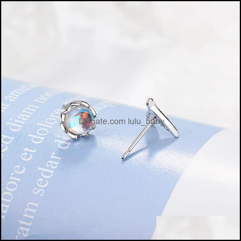 stud anenjery simple delicate 925 sterling silver asymmetrical micro zircon fish tail earrings for women gift oorbellen se837