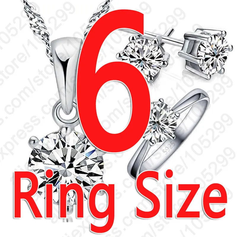 925 sterling silver bridal jewelry sets for women accessory cubic zircon crystal necklace rings stud earrings set gift jewelry sets