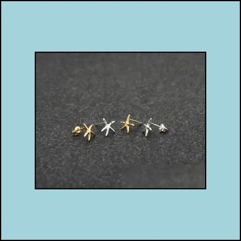 stud earrings jewelry fashion starfish zinc alloy sier plated earring marine biological for women wholesale drop delivery 2021 tcs0e