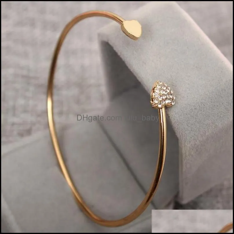 bangle bangles for women diamond studded heart gold silvercolor zinc alloy metal 2022 fashion gift girlfriend