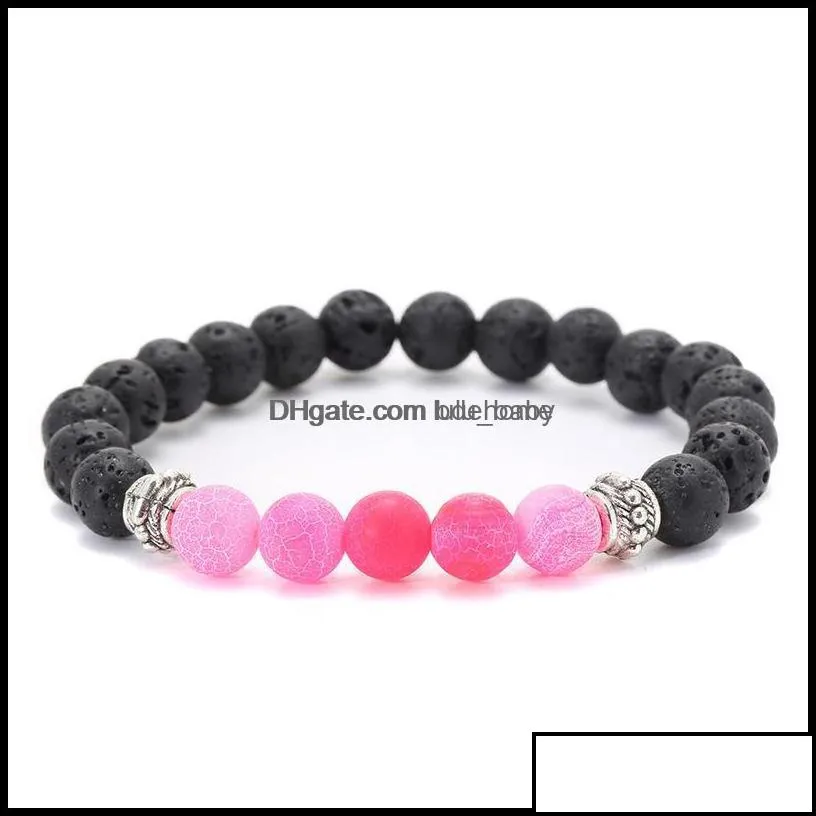 charm bracelets jewelry weathers agate black lava stone bracelet essential oil per diffuser for women men yoga drop delivery 2021