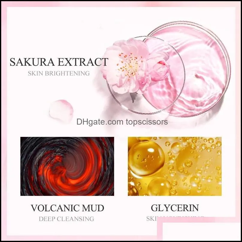 laikou japan sakura mud face mask night facial packs skin clean dark circle moisturize face care masks