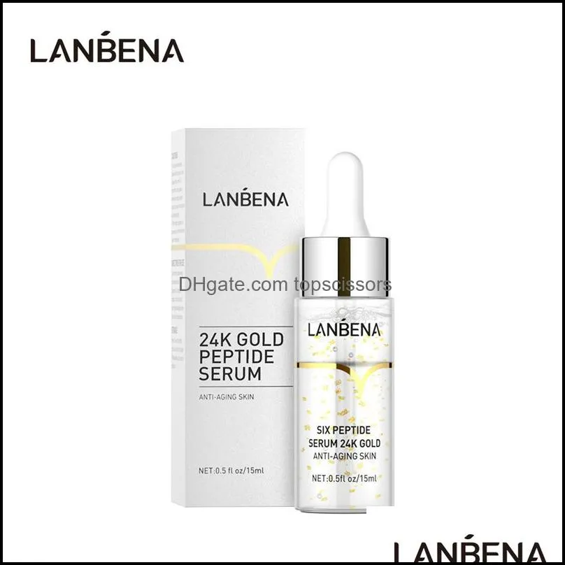 lanbena 24k gold face serum moisturizing shrink pore lift firming skin glossy face reduce fine lines skins care serums